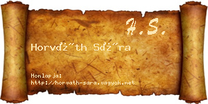 Horváth Sára névjegykártya