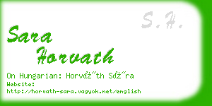sara horvath business card